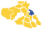 Lesvos map with pin at Antissa